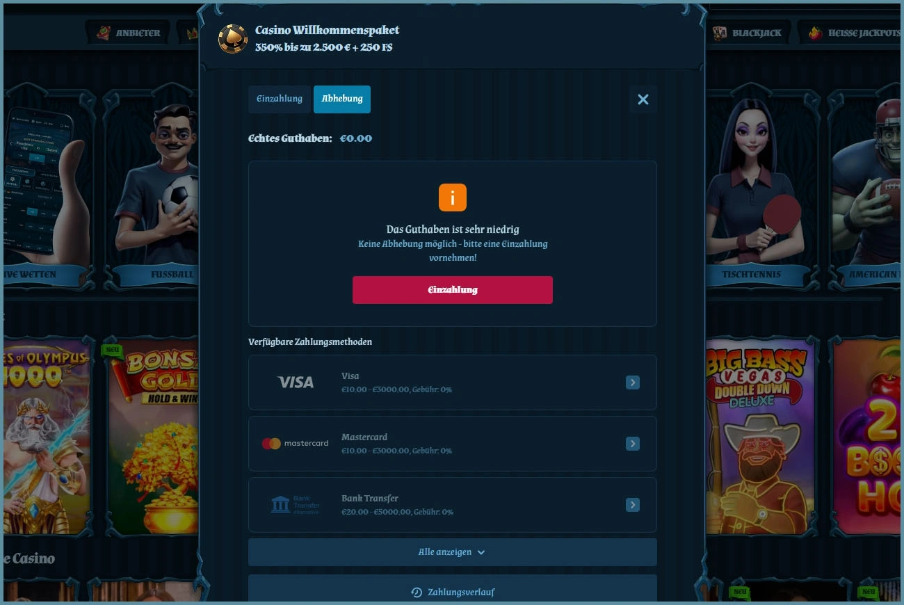 Auszahlungsmethoden im FamBet