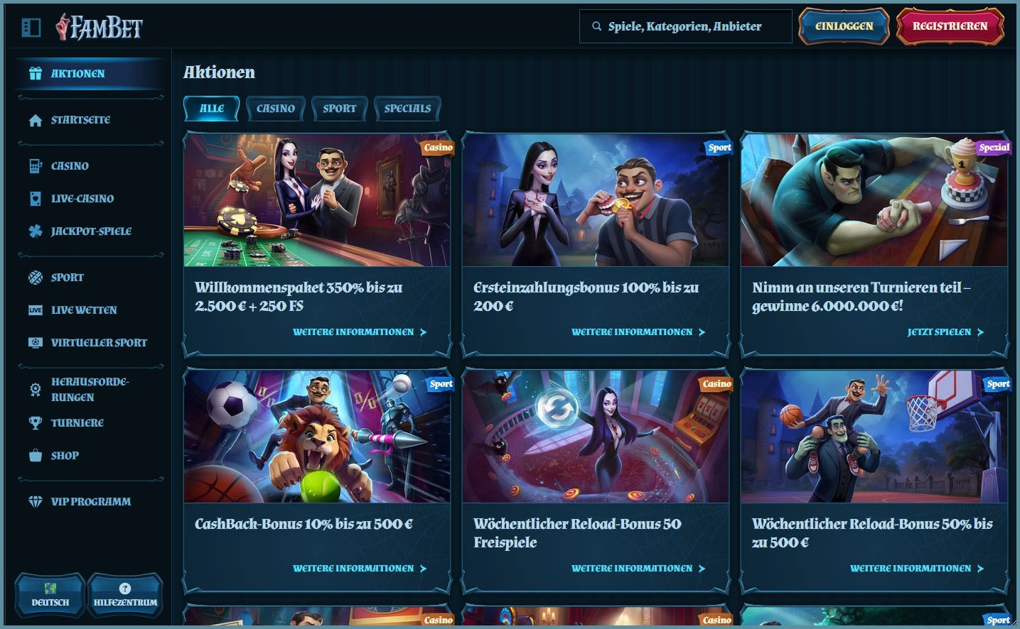 FamBe tExklusiver Casino-Bonus